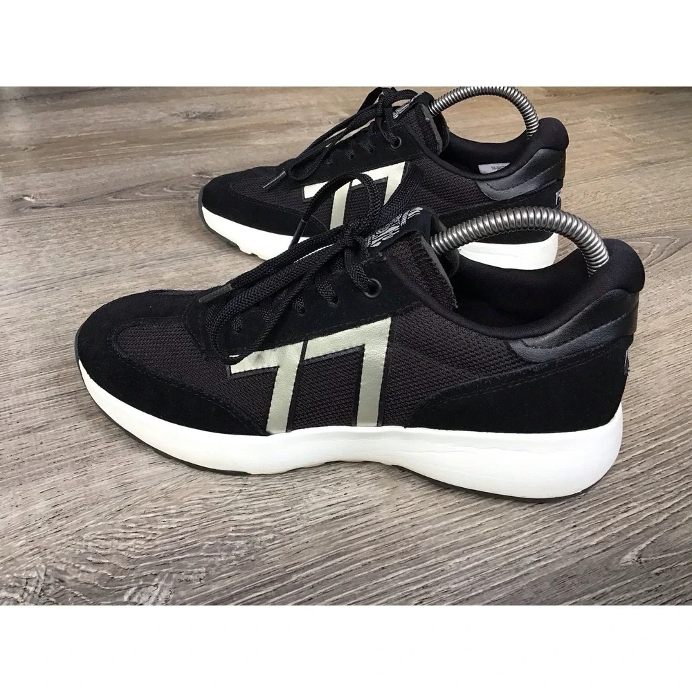 Le Tigre Racer 77 Retro Style Sneakers Black/Silver Women's Size 8.5 Shoes